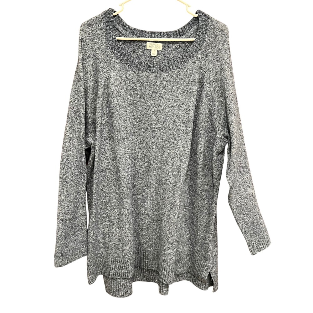 Market & Spruce Tunic Sweater Knit‎ Pullover Long Sleeve Blue 3X